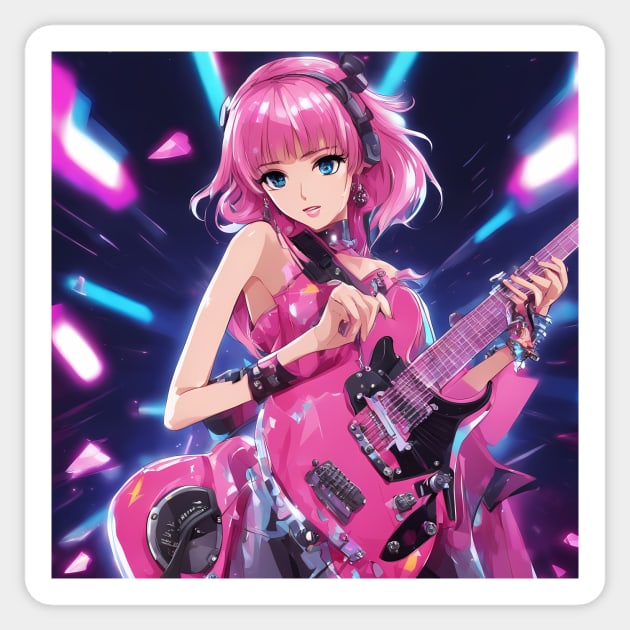 Super Star Acoustic Musican Sticker by animegirlnft